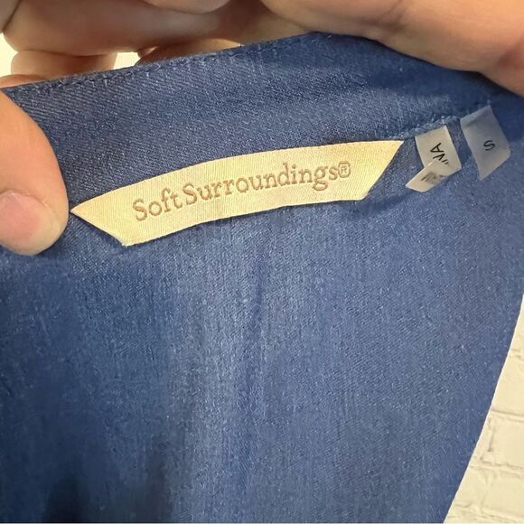 Soft Surroundings asymmetrical blue blouse size small - Picture 7 of 8